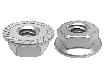 ASME B18.2.2.12 น็อตหน้าแปลนหกเหลี่ยมพร้อมฟันเฟือง (พร้อมฟันกันลื่น)